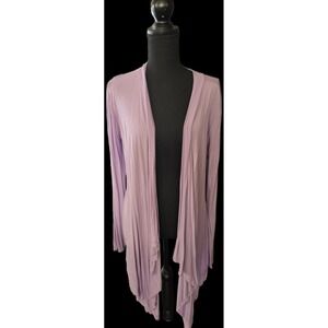 Lock & Love Cardigan Women's 2XL‎ Purple Stretch Asymmetrical Long Sweater